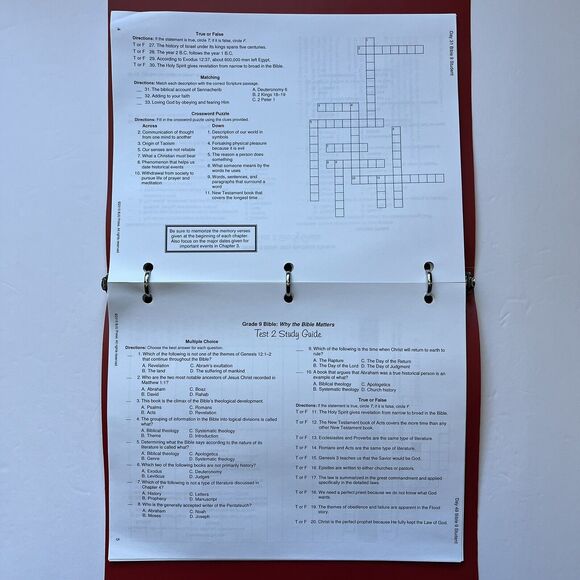 BJU Press Bob Jones University Bible 9 Student Handouts Homeschool Curriculum - Picture 9 of 10